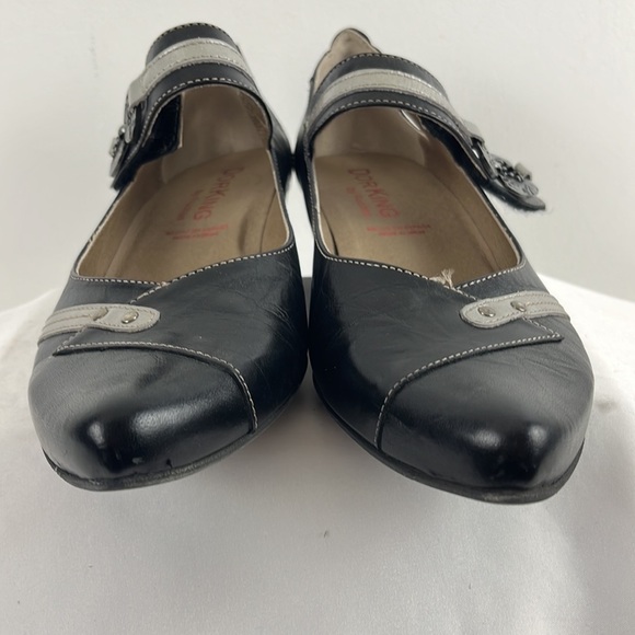 Fluchos Dorking Elegant Black & Gray Mary Janes Women's Heels Shoes Size 7 - Picture 6 of 9